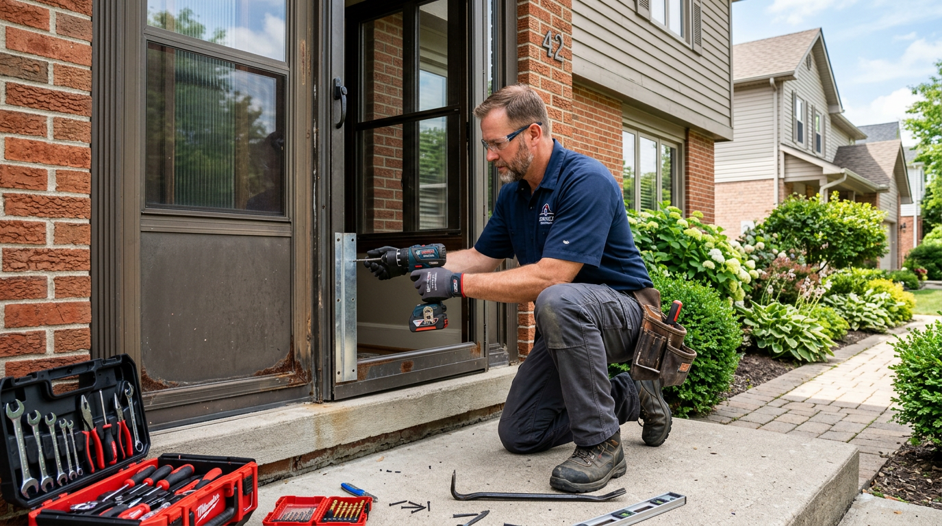 Door frame repair technician